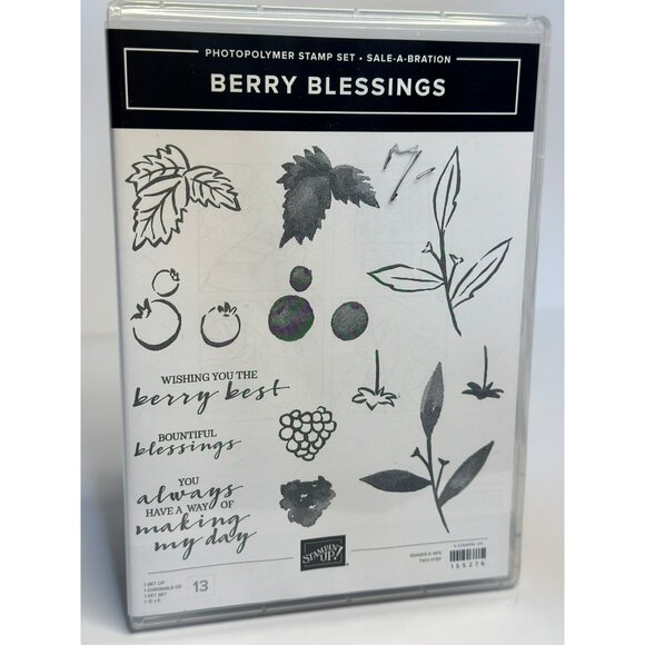 NIB Stampin’ Up! Berry Blessings 13-Piece Photopolymer Stamp Set Sale-A-Bration - Picture 3 of 6
